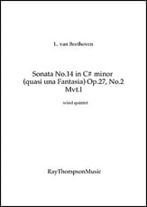 Piano Sonata No.14 in C# minor (Sonata quasi una Fantasia)(Moonlight
  Sonata) Op.27 No.2 Mvt.I (Transposed Into D minor) P.O.D. cover